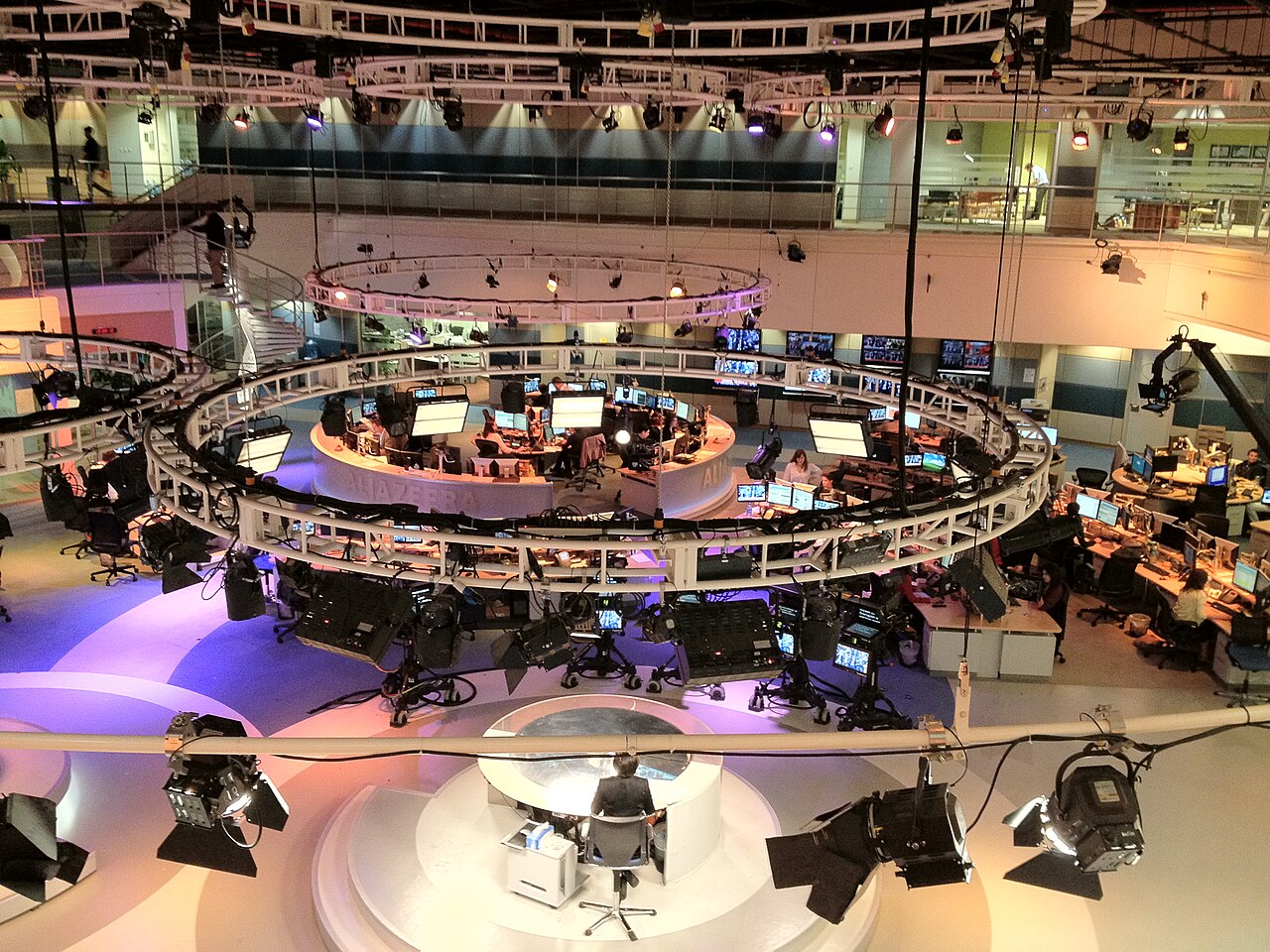 Nachrichtenstudio von Al Jazeera English im Hauptquartier in Doha