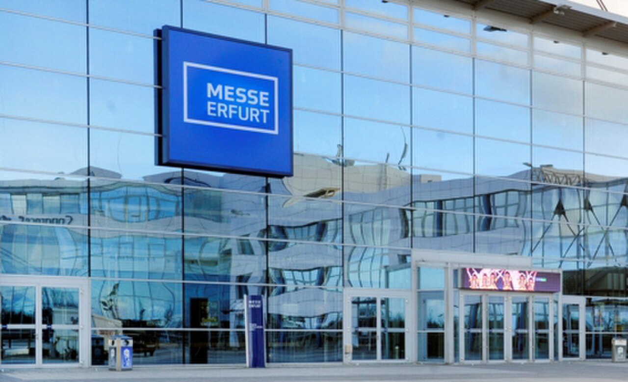 Die Messe Erfurt, Tagungsort des AfD-Bundesparteitags am 4. und 5. Juli 2026.