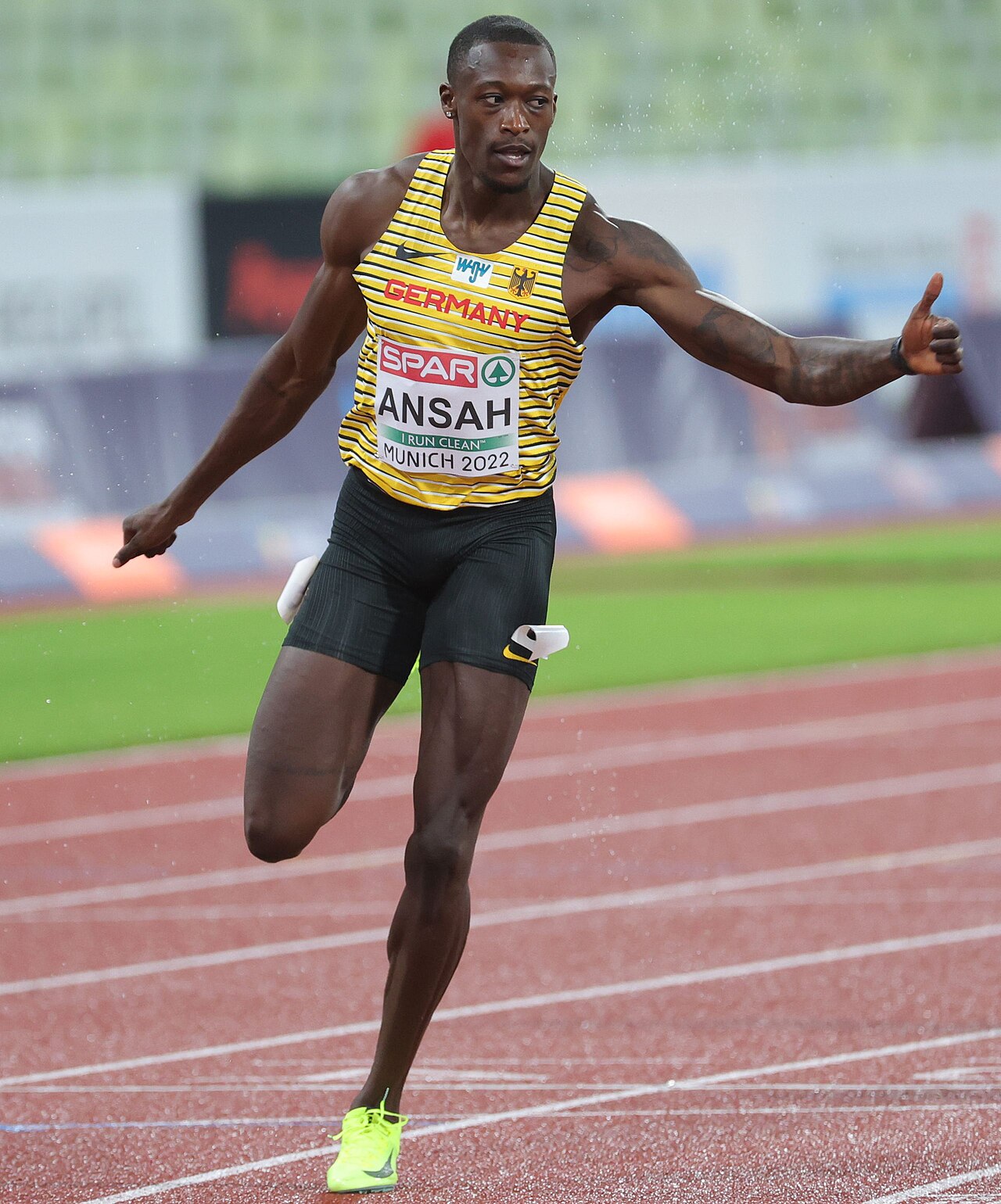 Owen Ansah im Halbfinale über 200 Meter bei den European Championships in München 2022