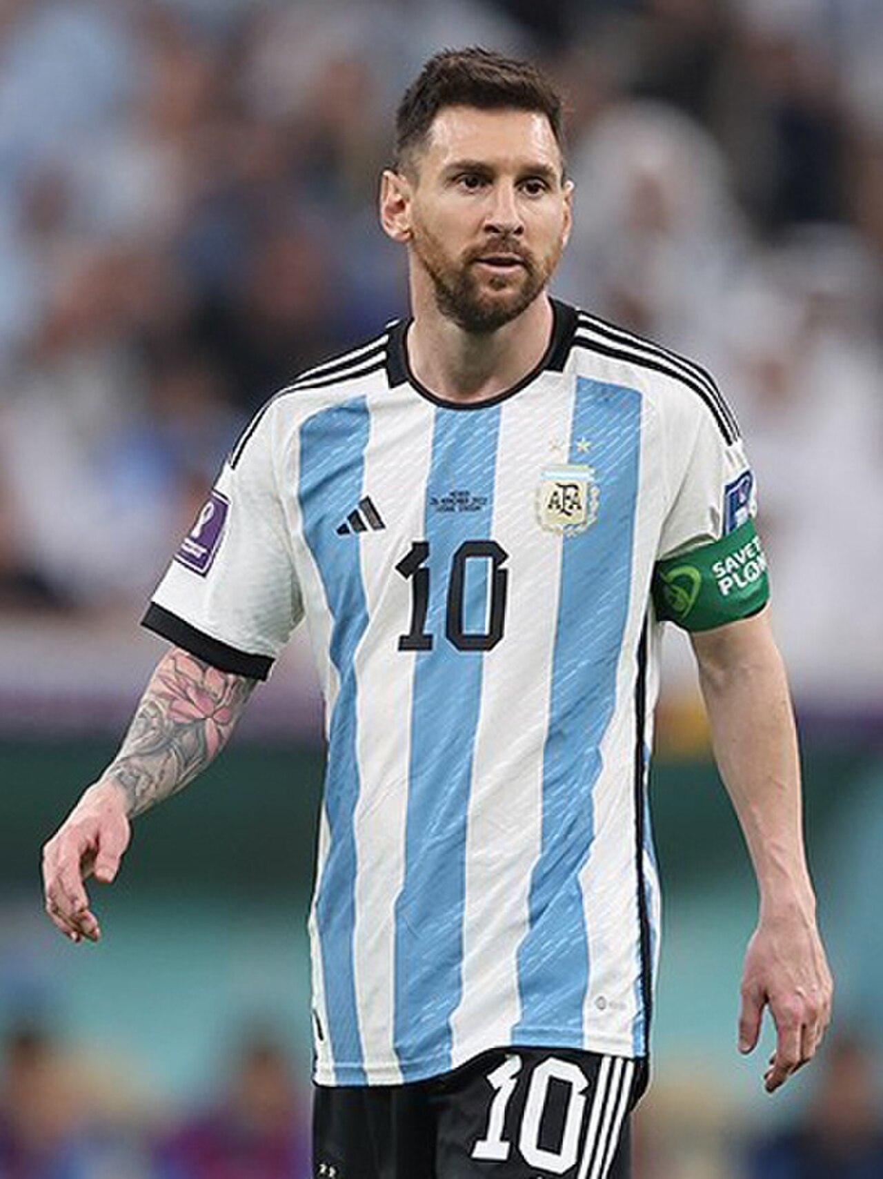 Lionel Messi im argentinischen Trikot während der WM 2022 in Katar
