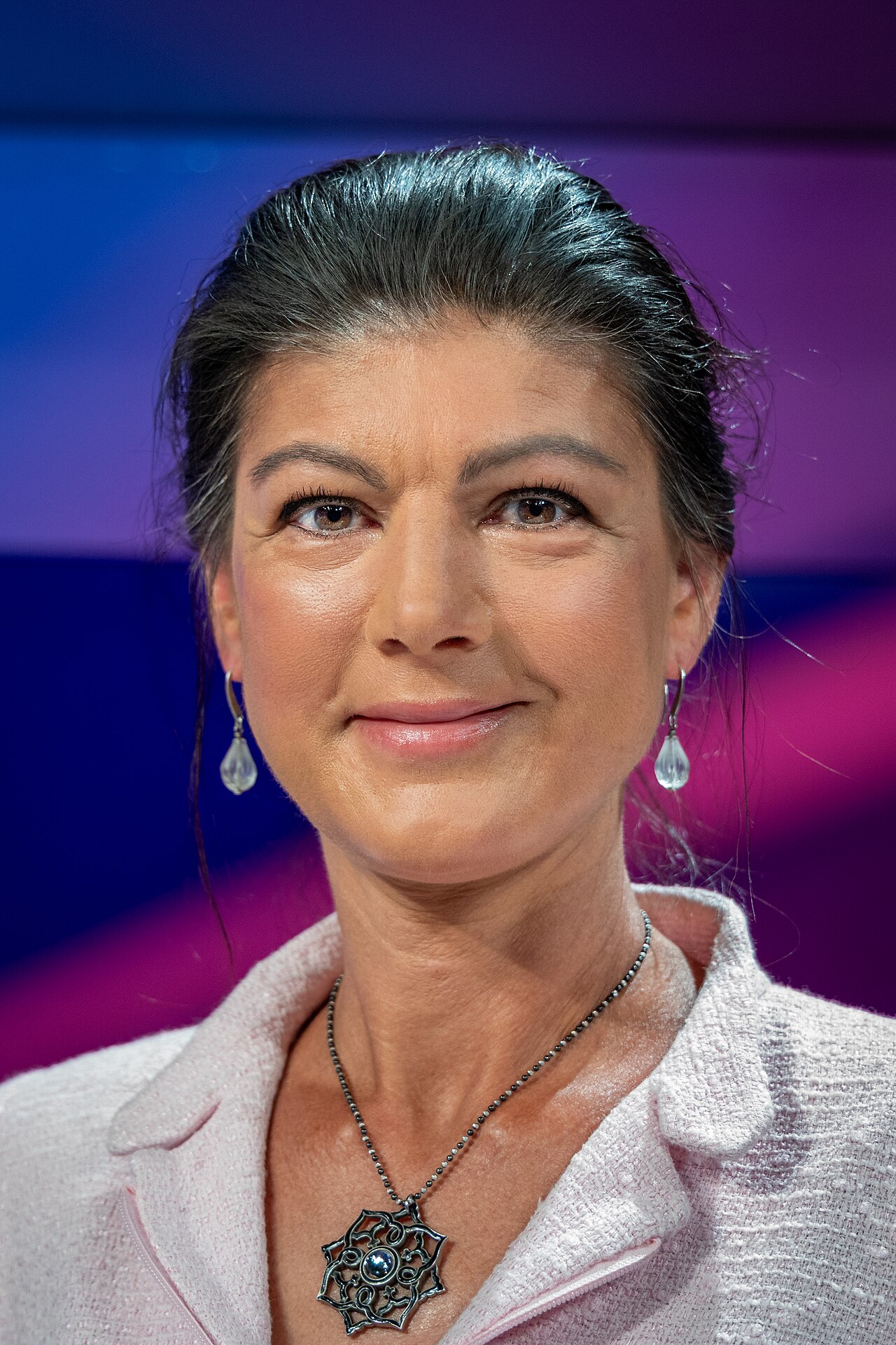 Sahra Wagenknecht, Vorsitzende und Namensgeberin des Bündnis Sahra Wagenknecht, bei einem Fernsehauftritt in der ARD-Sendung Maischberger.