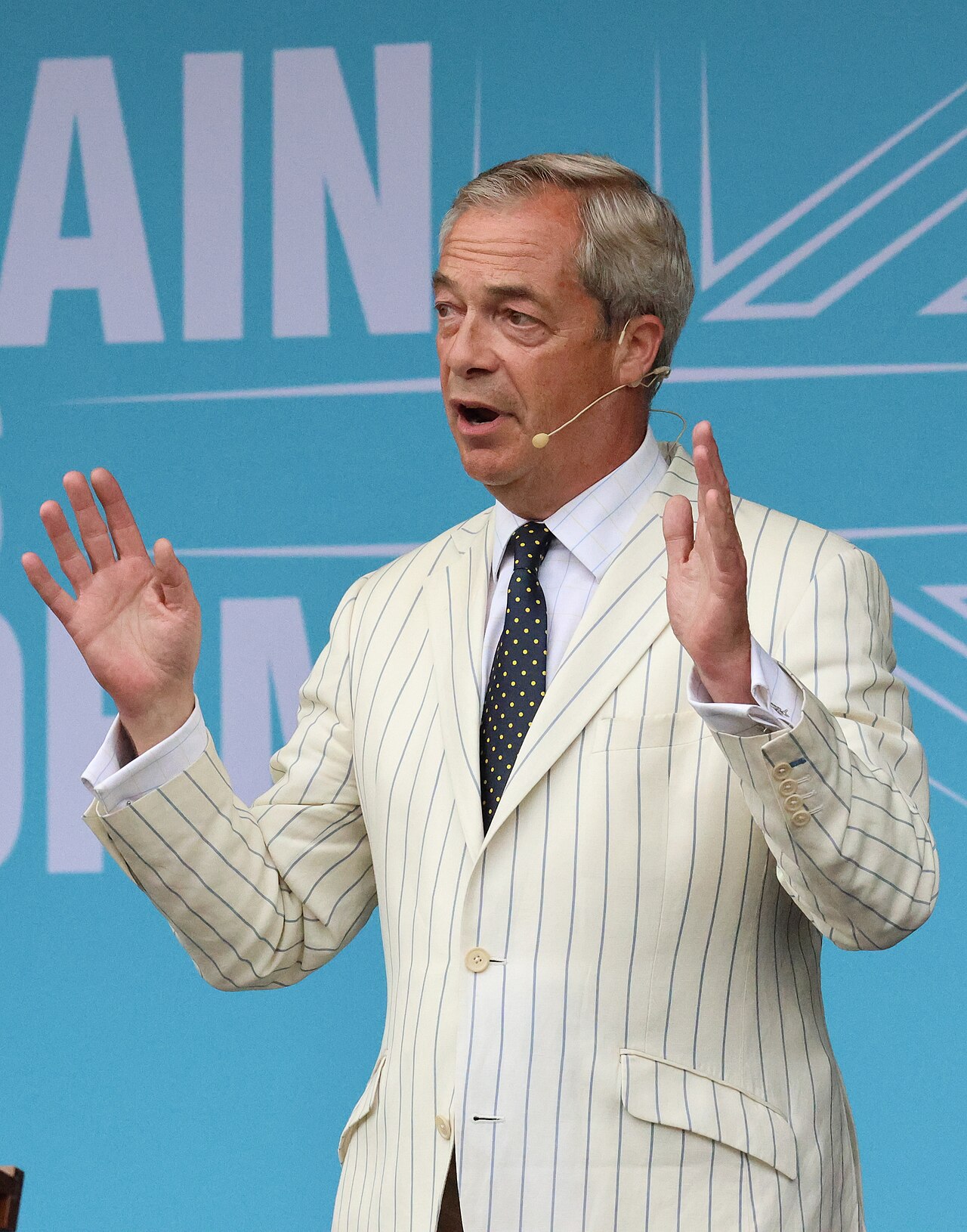 Nigel Farage bei einem Wahlkampfauftritt im Juni 2024