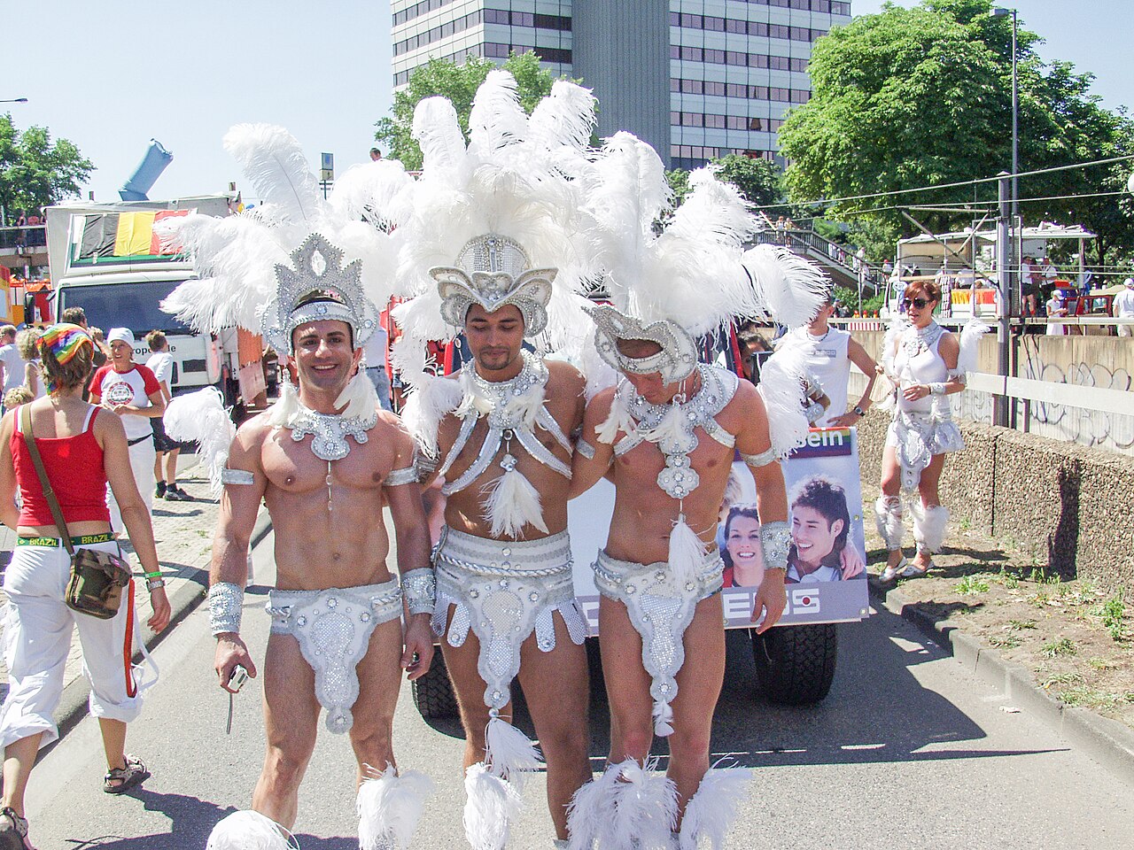 ColognePride-Parade in Köln, historisches Foto der CSD-Demonstration.