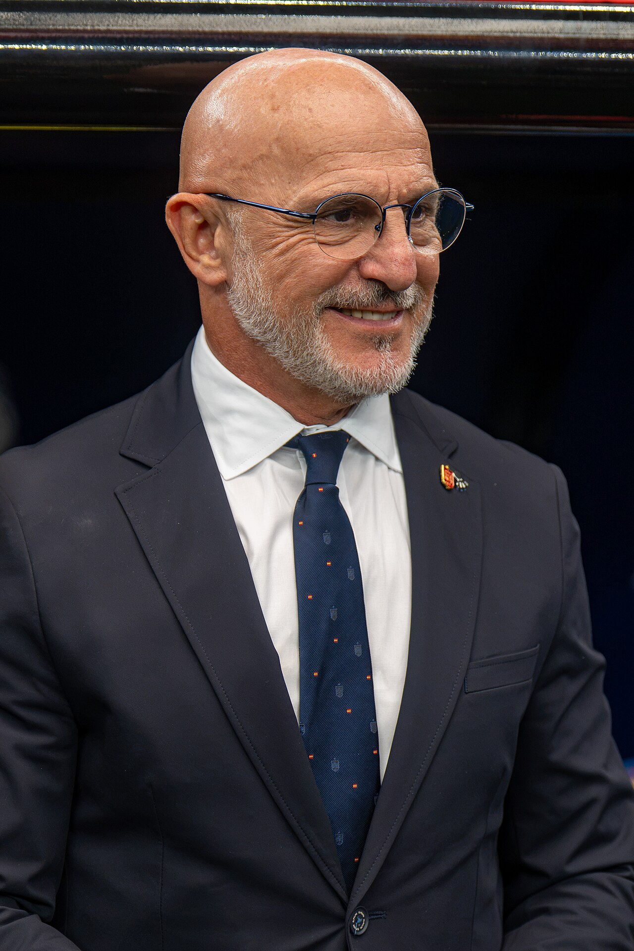 Spaniens Nationaltrainer Luis de la Fuente an der Seitenlinie im WM-Halbfinale gegen Frankreich am 14. Juli 2026.