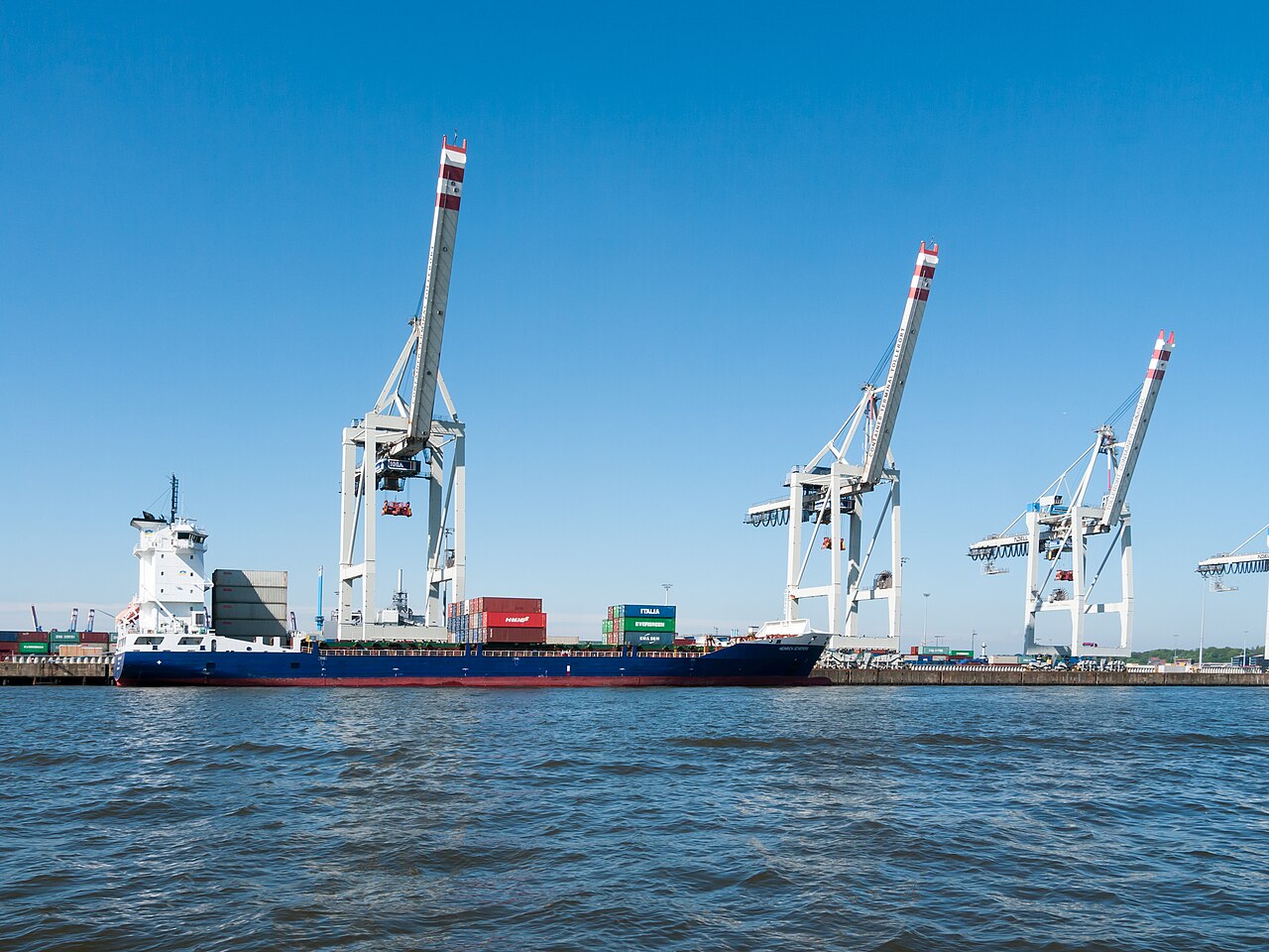 Containerbrücken am Container Terminal Tollerort im Hamburger Hafen