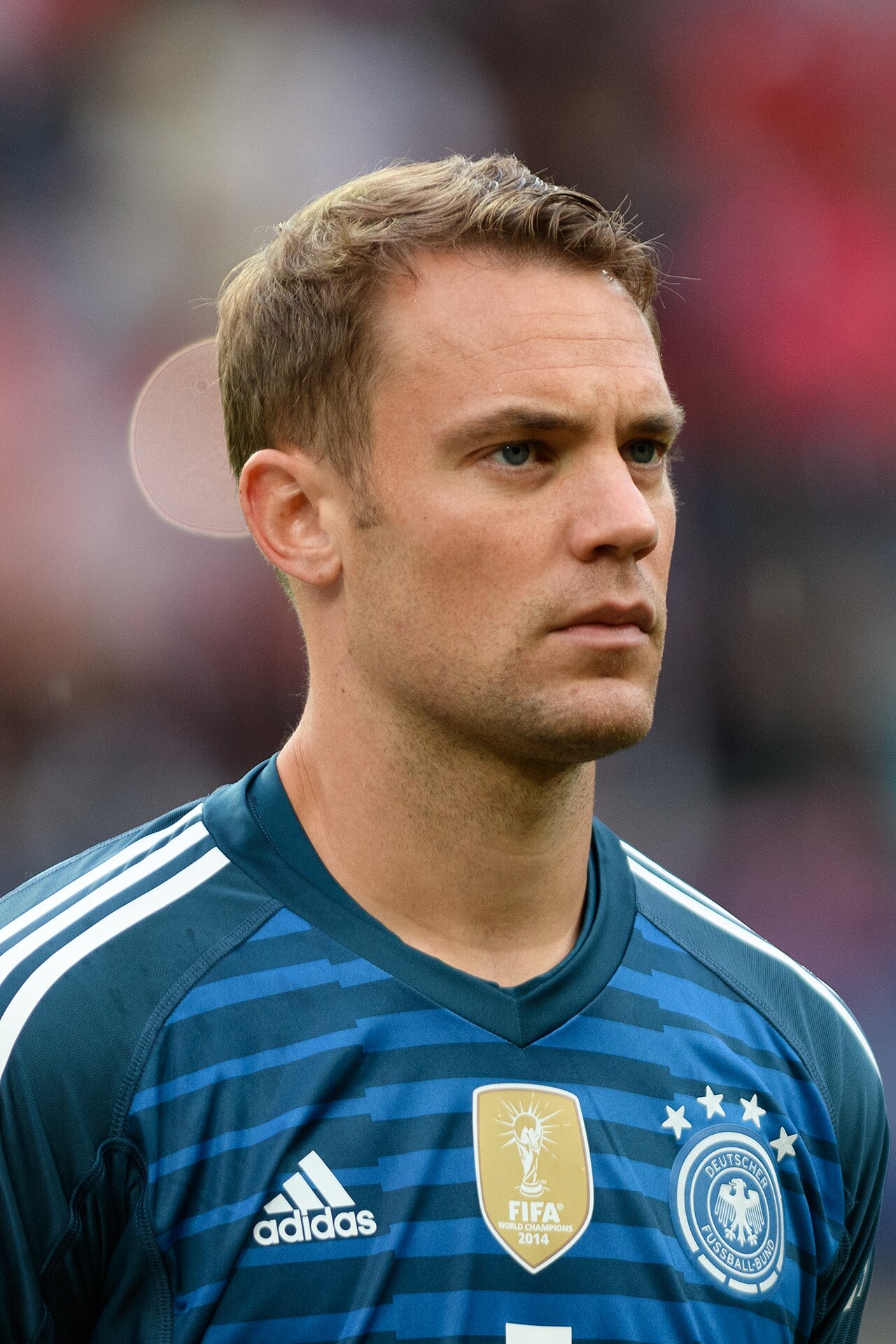 Manuel Neuer im Trikot der deutschen Nationalmannschaft, ein Foto aus einem Länderspiel 2018