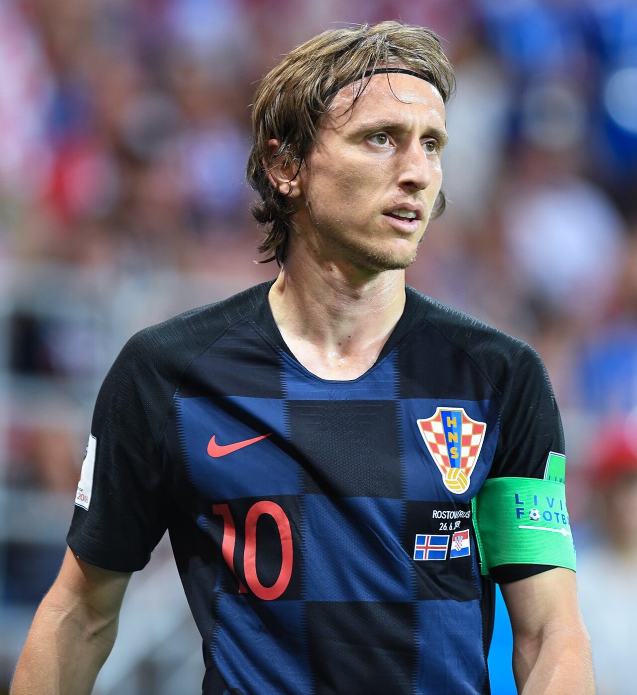 Luka Modrić im Trikot der kroatischen Nationalmannschaft bei der WM 2018
