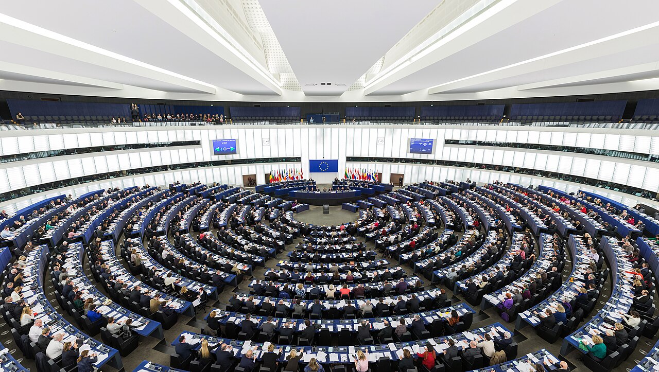 Plenarsaal des Europäischen Parlaments in Straßburg während einer Sitzung