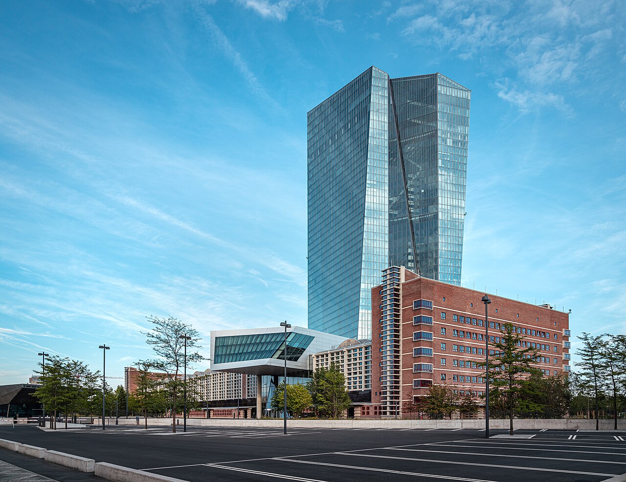 Der Neubau der Europäischen Zentralbank im Frankfurter Ostend