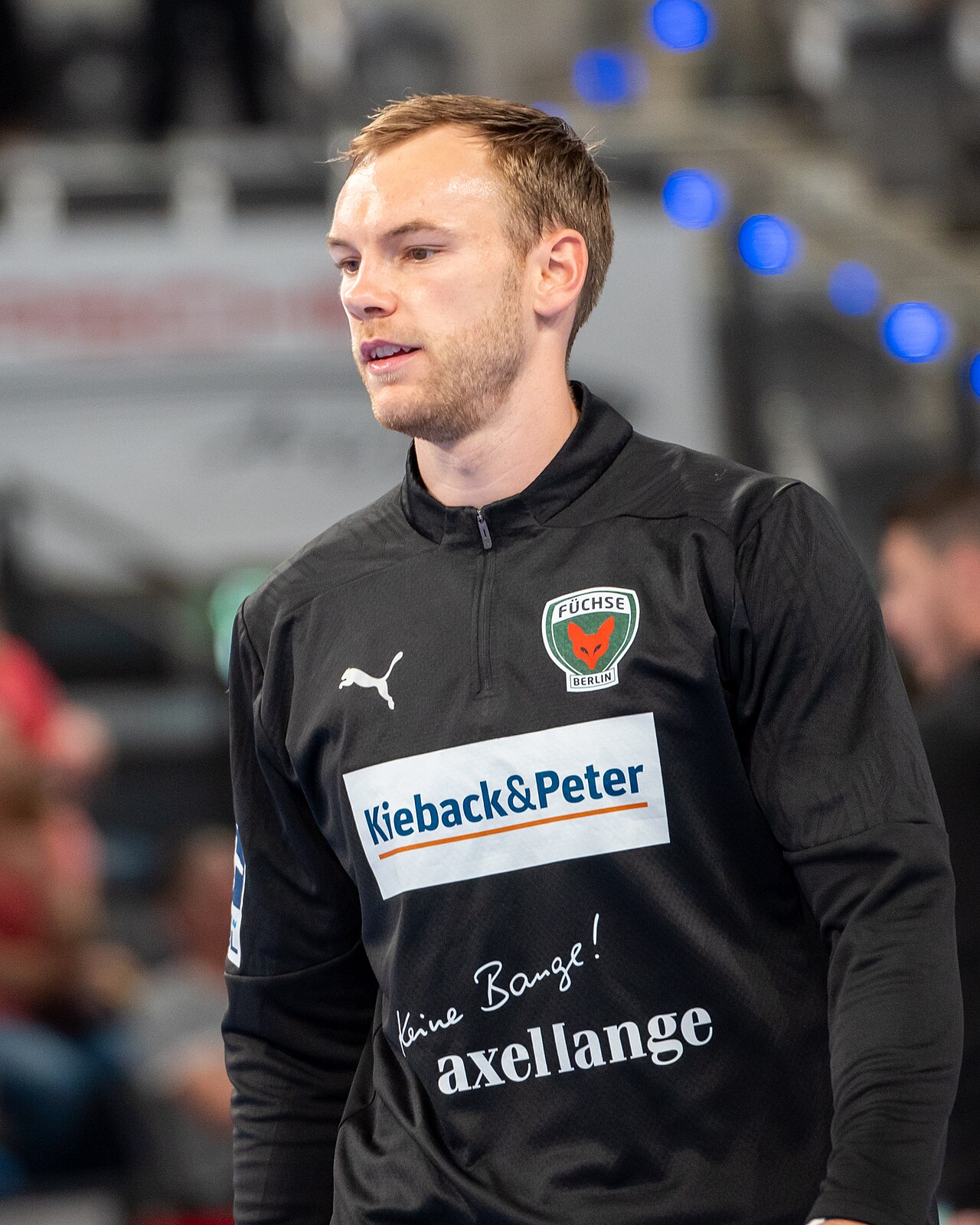 Mathias Gidsel im Trikot der Füchse Berlin in einem Spiel am 1. Juni 2025.