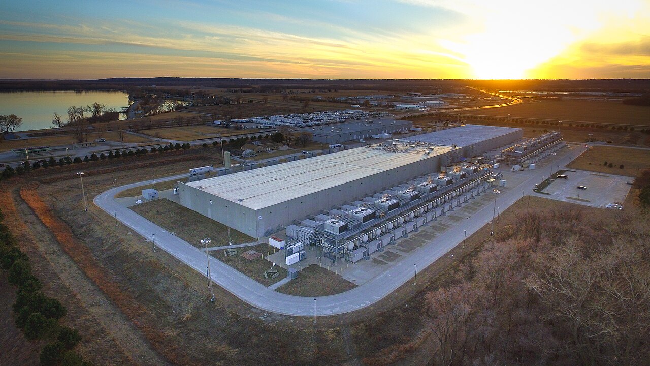 Luftaufnahme eines Google-Rechenzentrums in Council Bluffs, Iowa