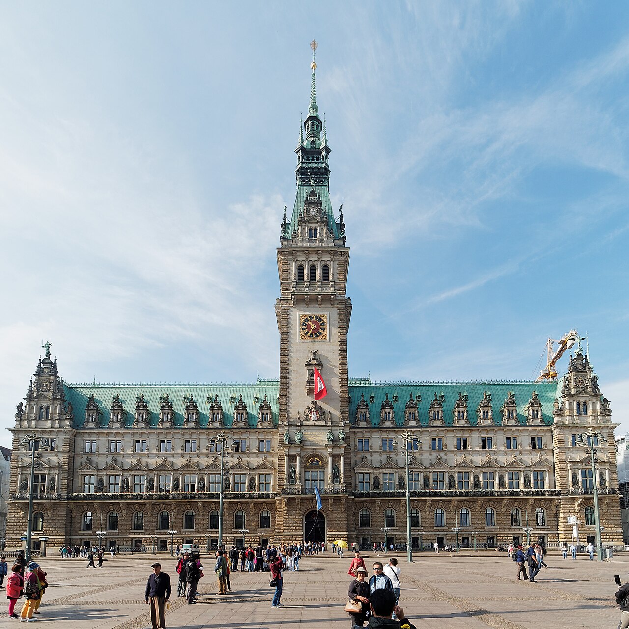 Das Hamburger Rathaus am Rathausmarkt, Sitz von Bürgerschaft und Senat.