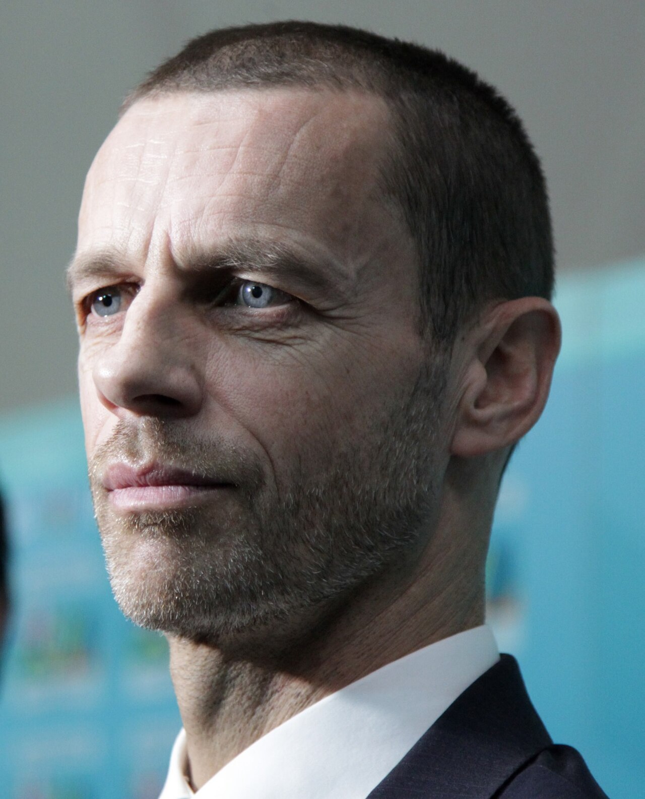 UEFA-Präsident Aleksander Čeferin bei der Vorstellung des EM-2020-Logos in Sankt Petersburg 2017