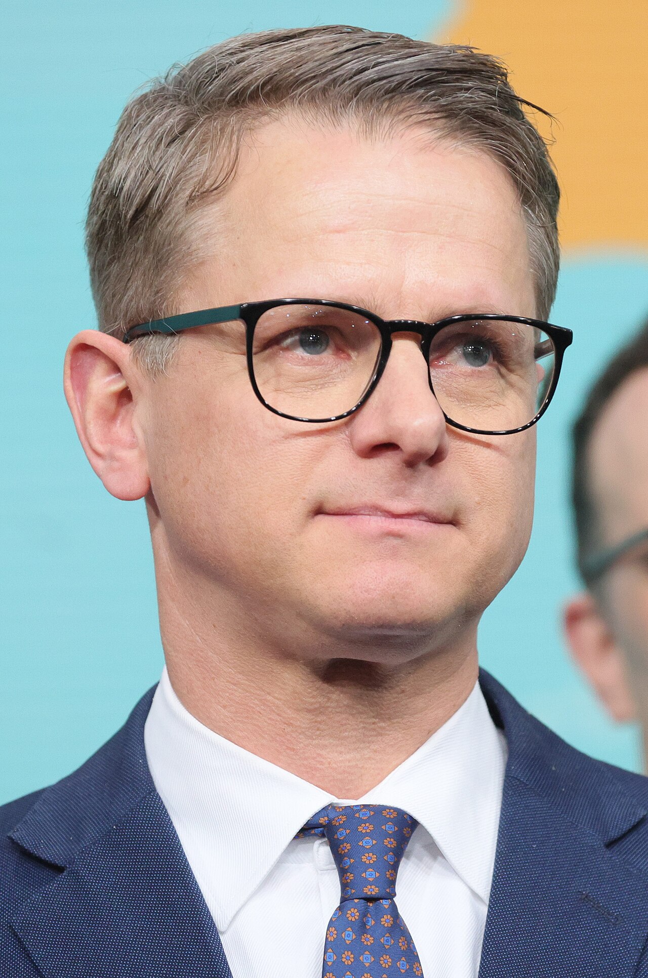 Carsten Linnemann, CDU-Generalsekretär, am Wahlabend der CDU im Konrad-Adenauer-Haus in Berlin, 23. Februar 2025.
