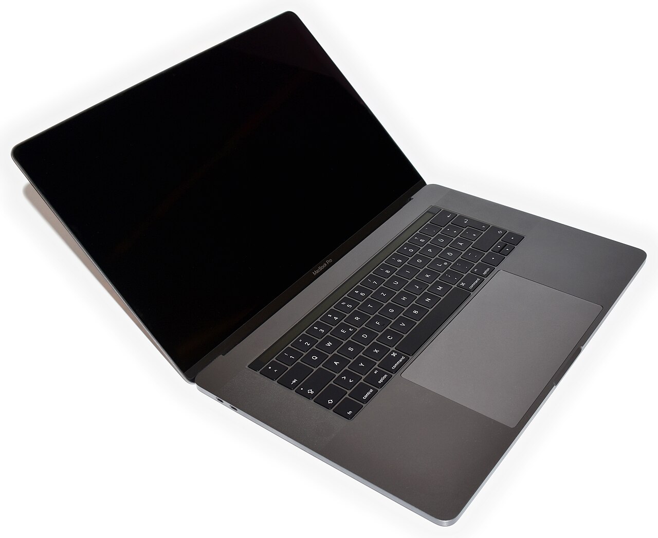 Ein aufgeklapptes MacBook Pro von Apple.