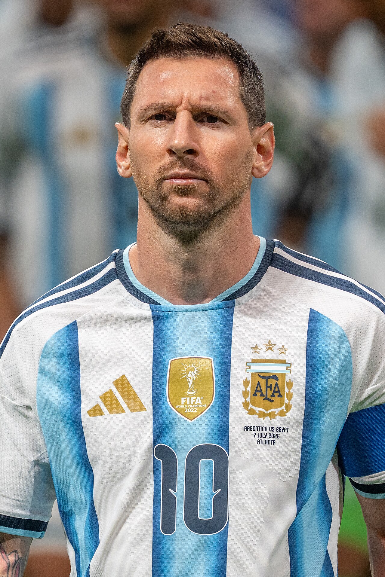 Lionel Messi im Trikot Argentiniens beim WM-Achtelfinale gegen Ägypten am 7. Juli 2026 in Atlanta