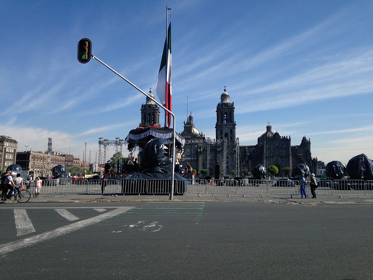 Der Zócalo, der zentrale Platz von Mexiko-Stadt
