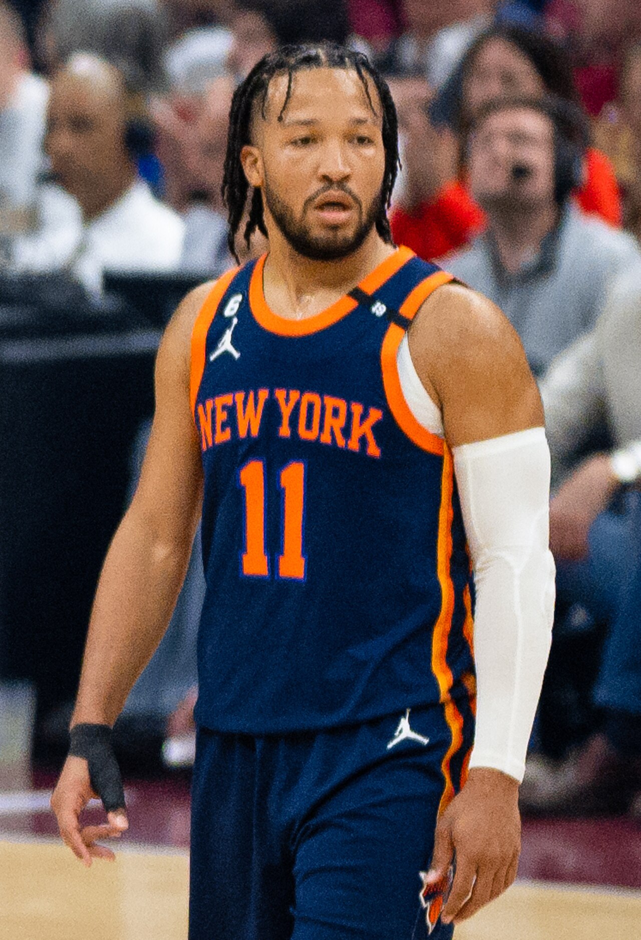 Jalen Brunson im Trikot der New York Knicks während eines Spiels in der NBA
