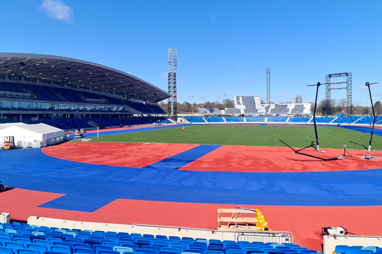 Alexander Stadium in Birmingham, Austragungsort der Leichtathletik-Europameisterschaften 2026.