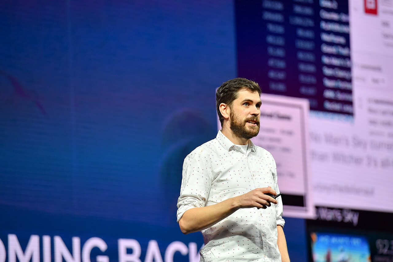 Sean Murray von Hello Games auf der Hauptbühne der Game Developers Conference 2019