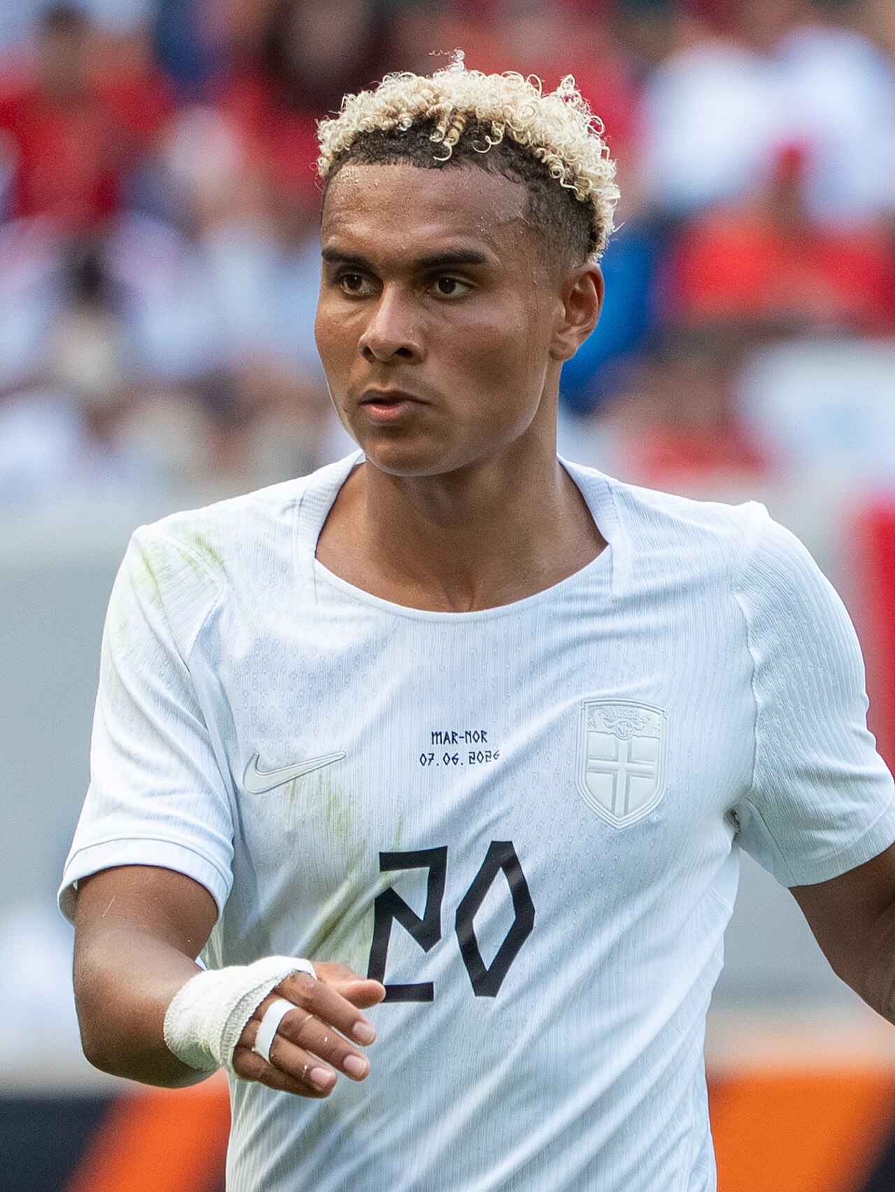 Antonio Nusa im norwegischen Trikot beim Länderspiel gegen Marokko am 7. Juni 2026