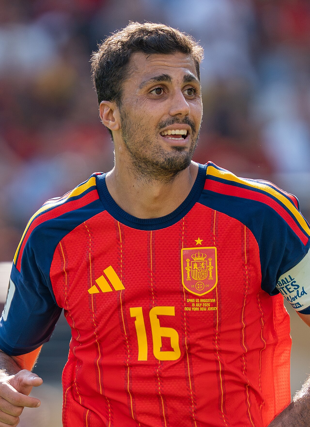 Rodri im Trikot der spanischen Nationalmannschaft beim Freundschaftsspiel gegen Argentinien im Juli 2026