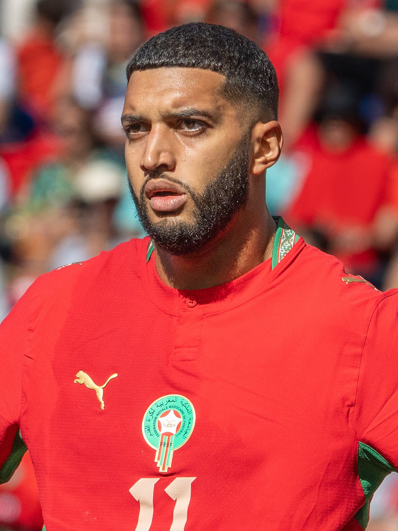Marokkos Stürmer Ismael Saibari im Trikot der Nationalmannschaft, aufgenommen vor dem WM-Spiel gegen Norwegen im Juni 2026.