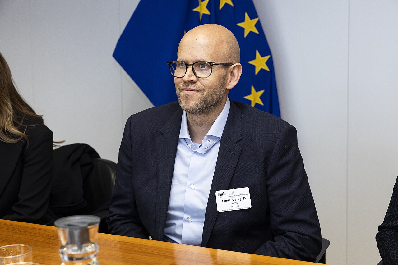 Spotify-Mitgründer und CEO Daniel Ek bei einem offiziellen Besuch der Europäischen Kommission in Brüssel im Februar 2025.