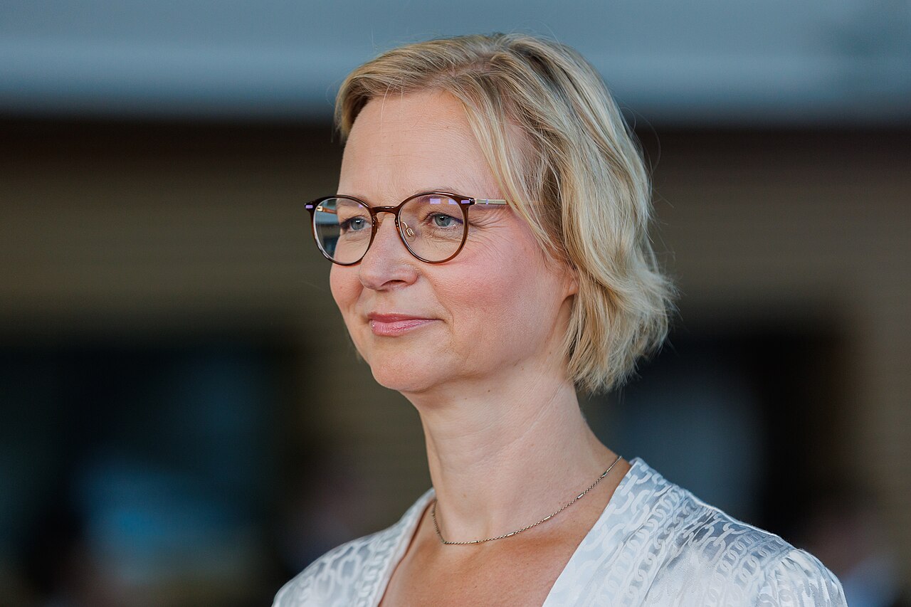 Katja Wolf, damals Spitzenkandidatin des BSW in Thüringen, am 1. September 2024 am Wahlabend der Landtagswahl.
