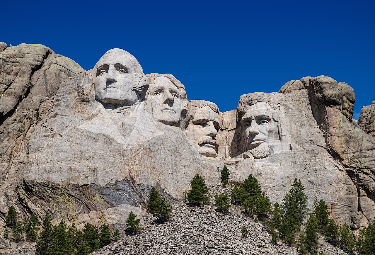 Detailansicht des Mount Rushmore National Memorial in South Dakota