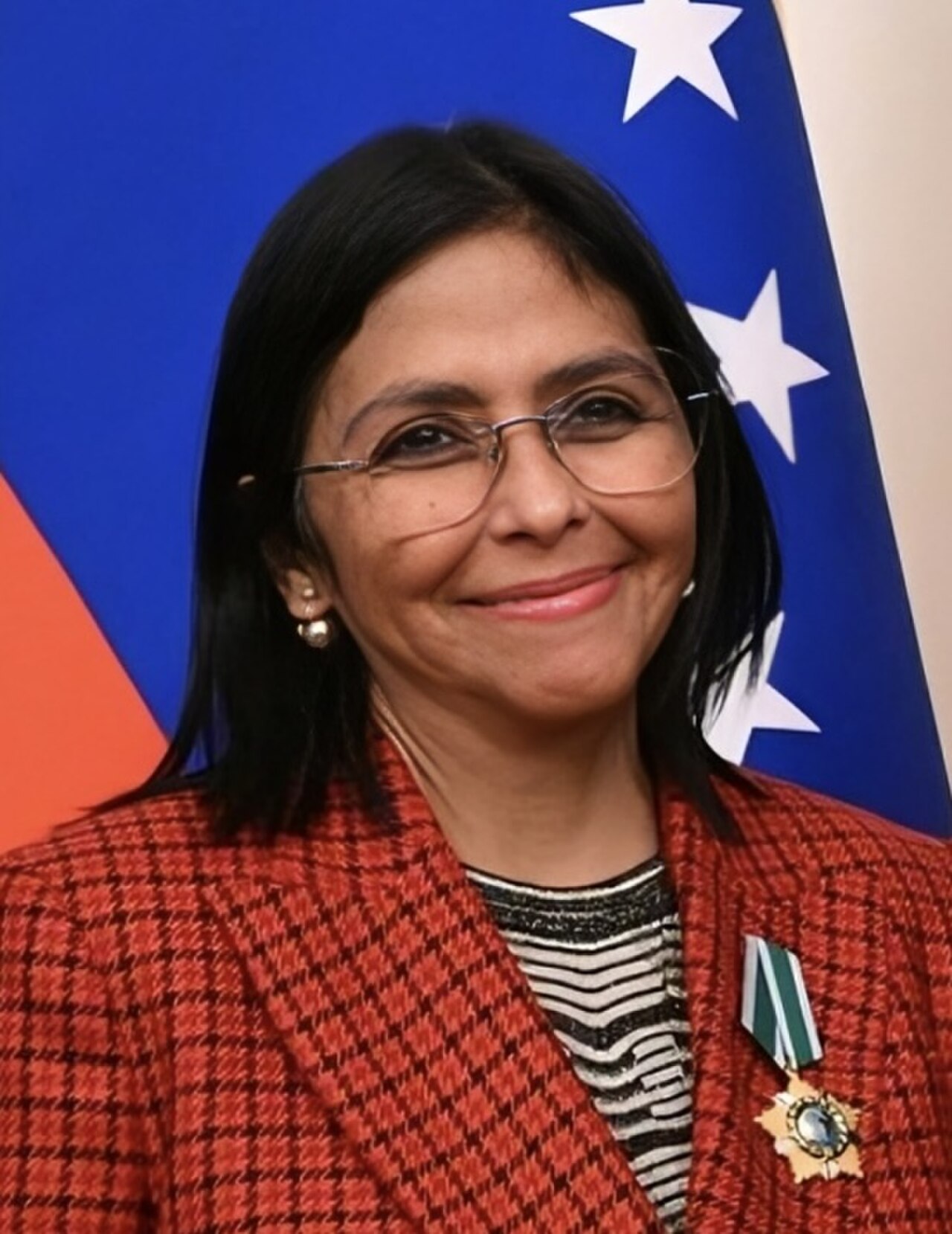 Delcy Rodríguez, seit Januar 2026 geschäftsführende Präsidentin Venezuelas, in einer Porträtaufnahme