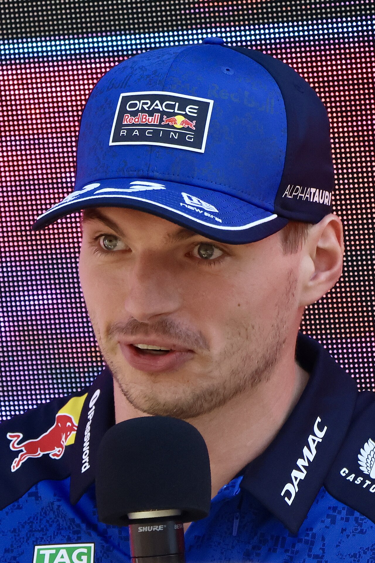 Max Verstappen bei einer Red-Bull-Fan-Zone-Veranstaltung am Crown Riverwalk in Melbourne, März 2026.