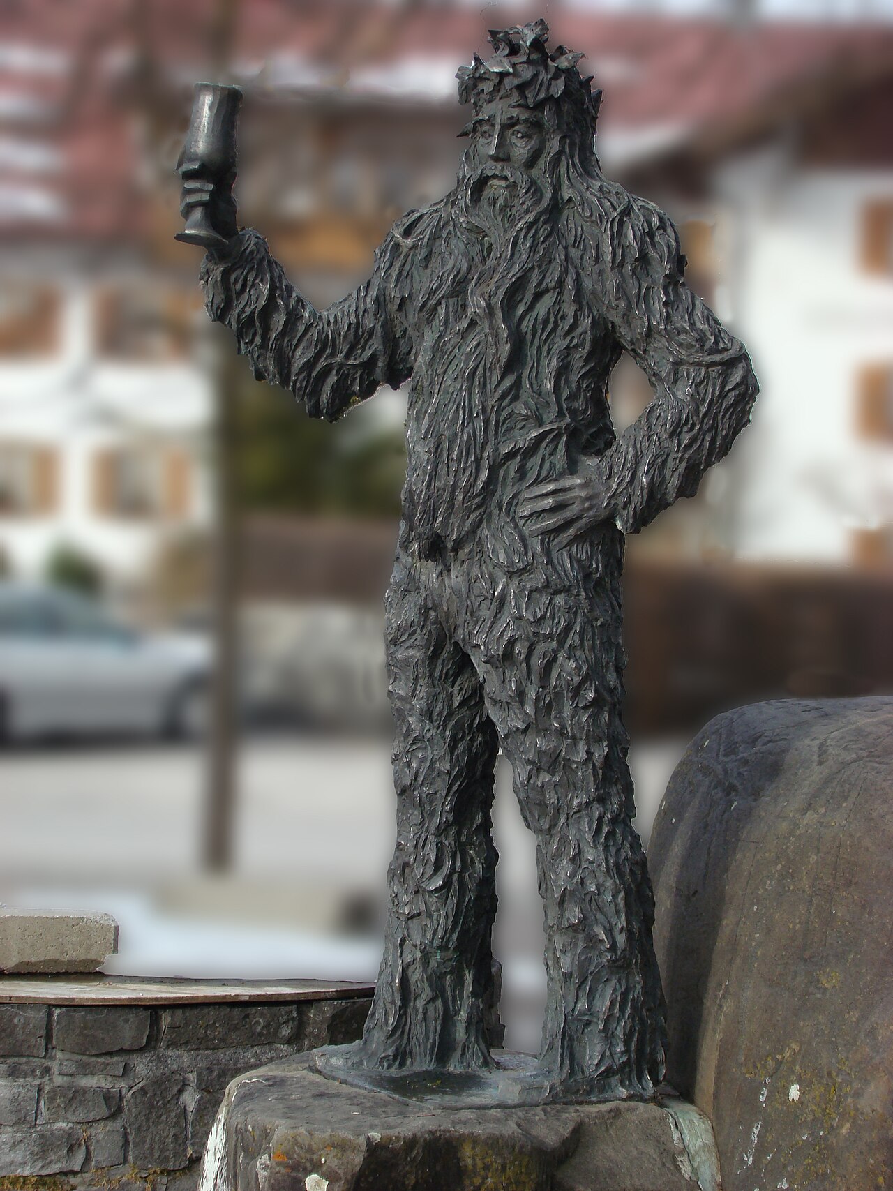 Bronzestatue des Wilden Mändle in Oberstdorf im Allgäu